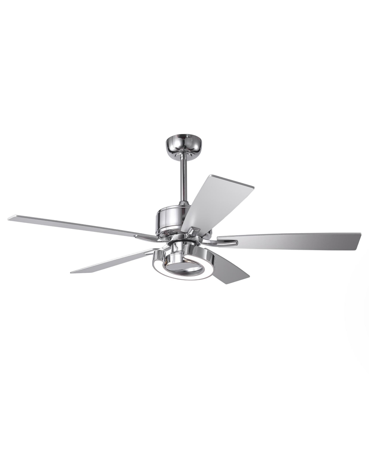 Parrot Uncle 52 Chrome Modern Dimmable Led Indoor Ceiling Fan with Light and Remote - Chrome