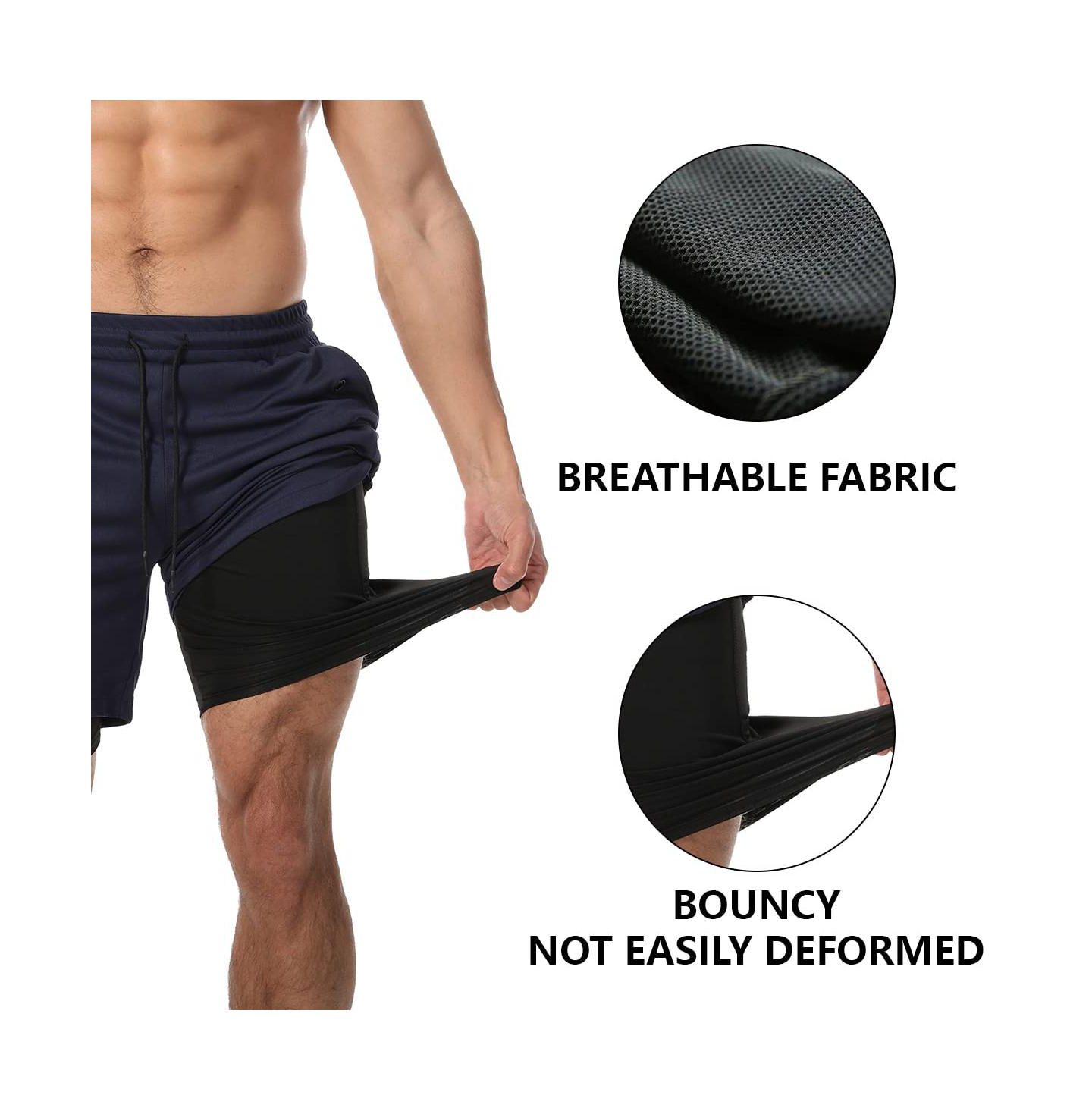 Мужские шорты peneyon 2 In 1 Workout Running Shorts 7 Inch Lightweight Athletic Gym With Liner Pockets, цвет: Open Miscellaneous — фото 3