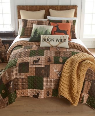 Green Forest Woodland Accents 3-Piece Quilt Set, Queen