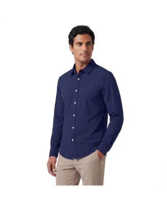 Men's Everywear Dobby-Weave Classic-Fit Shorter-Length Dress Shirt