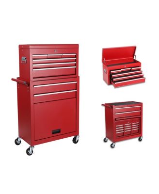 8-Drawer Rolling Tool Chest and Cabinet with Detachable Top Box