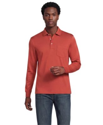 Men's Long Sleeve Cotton Supima Polo Shirt with Pocket