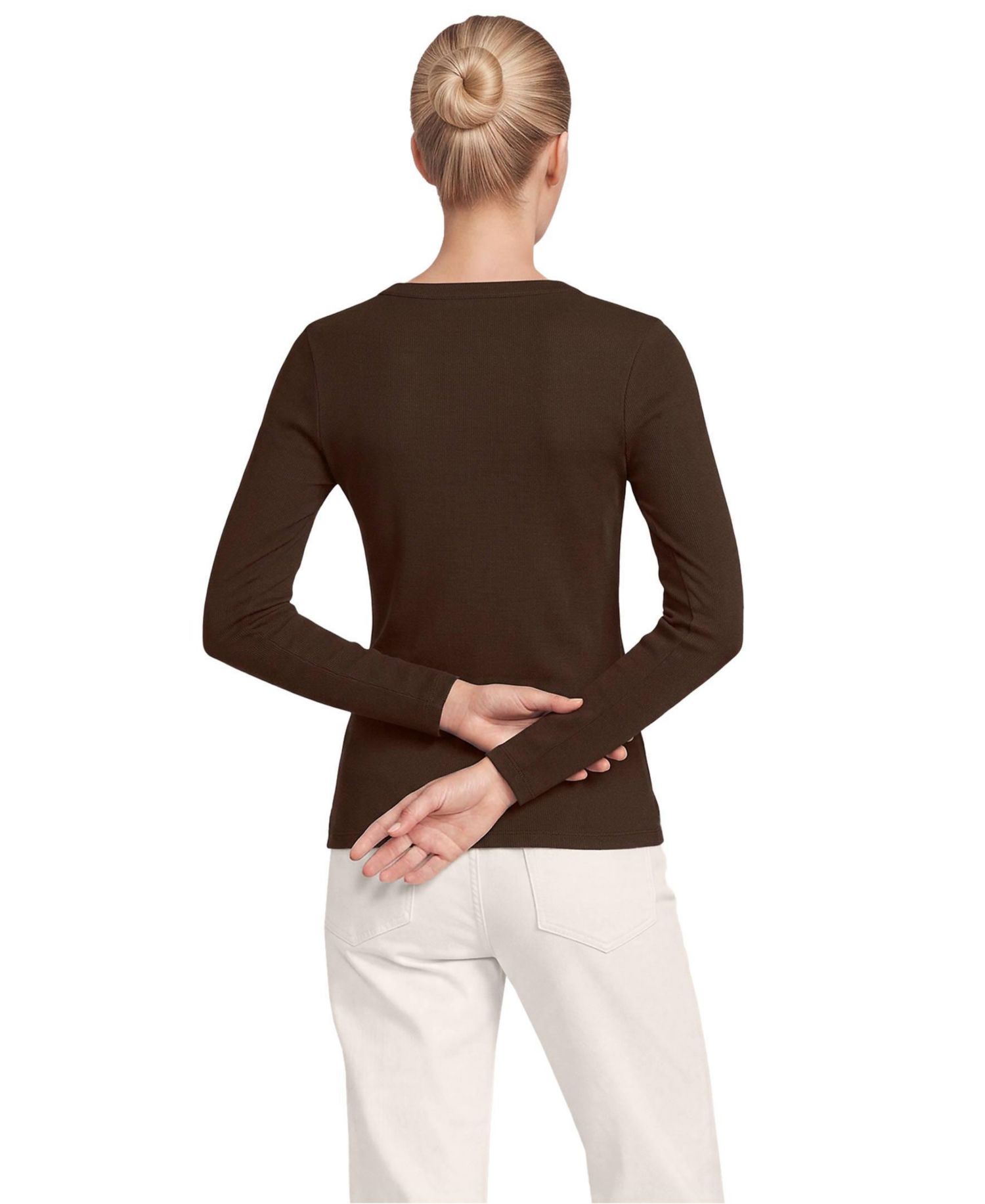 Women's Long-Sleeve Lace-Trim Crewneck Cardigan