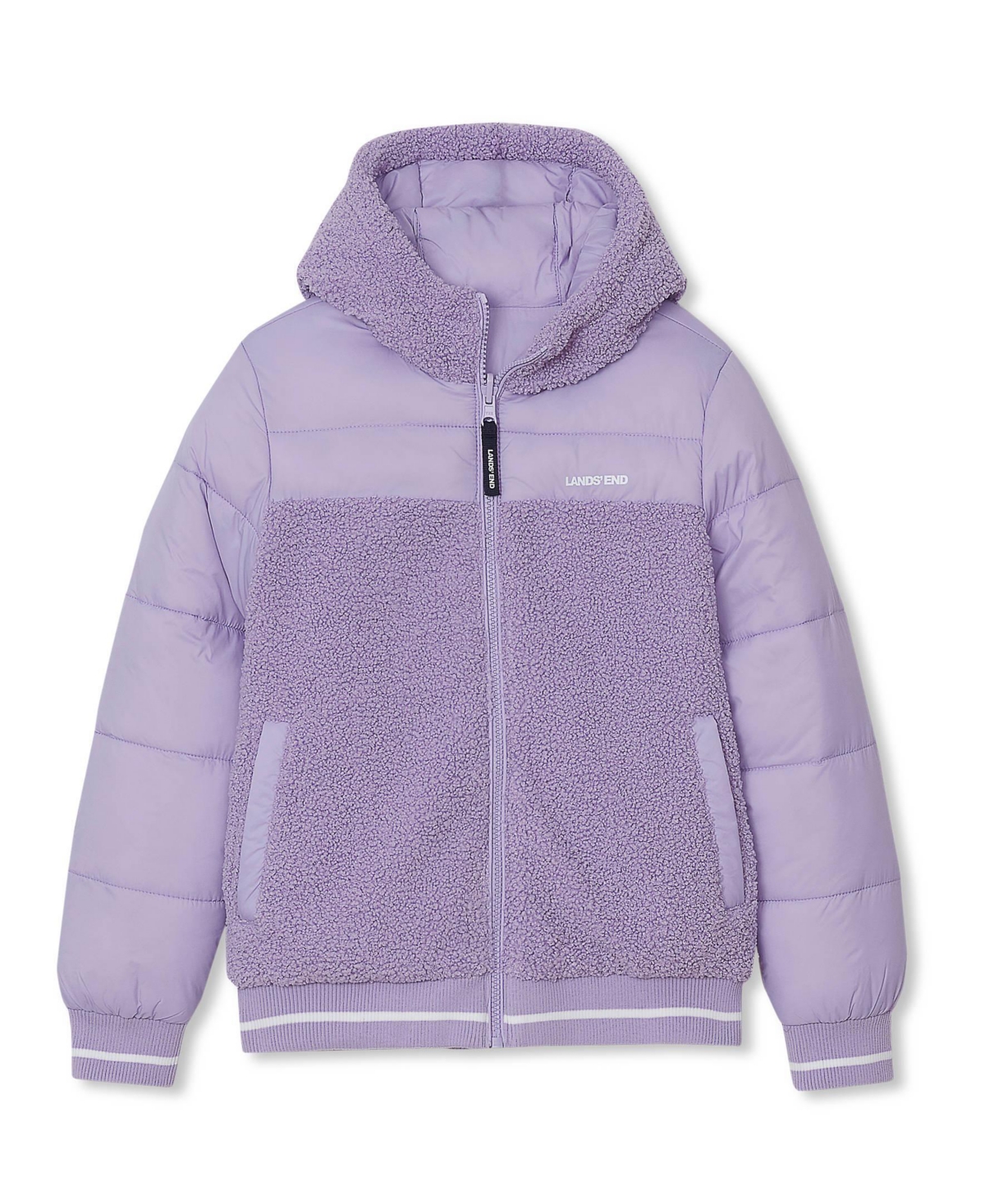 Lands' End Boys' and Girls' 4-16 FeatherFree Reversible Water-Resistant Hooded Jacket