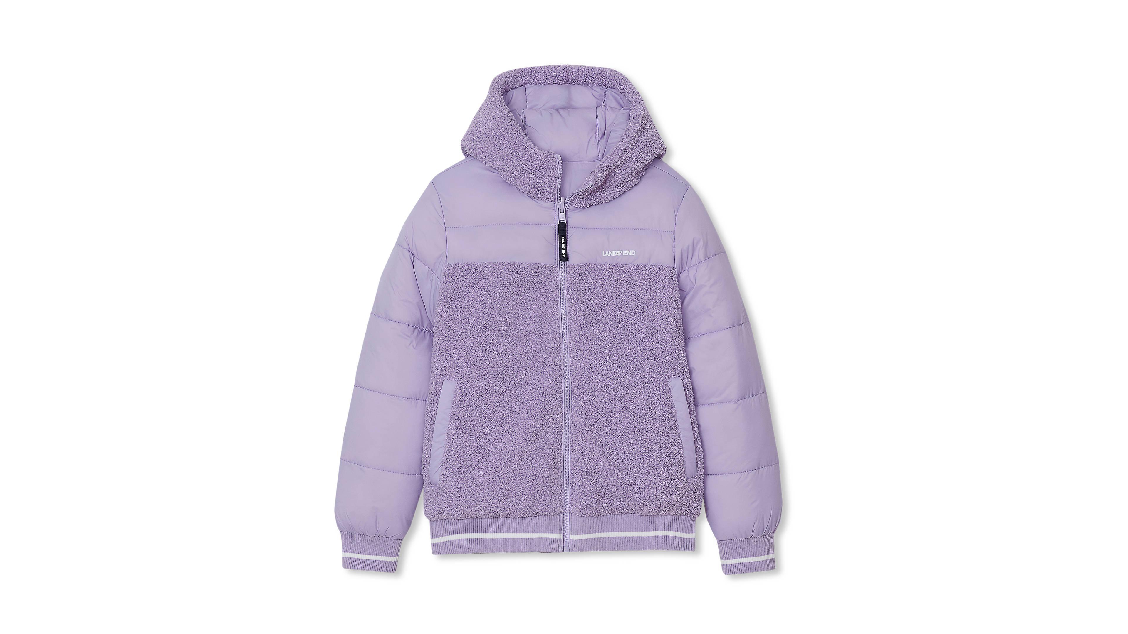 Lands' End Boys' and Girls' 4-16 FeatherFree Reversible Water-Resistant Hooded Jacket