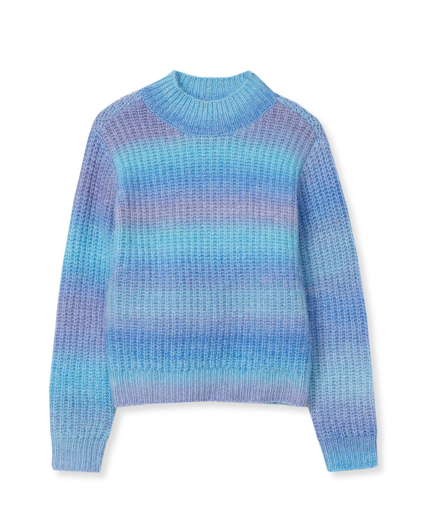 Girls' 4-16 Mock-Neck Chunky-Knit Ombre Sweater
