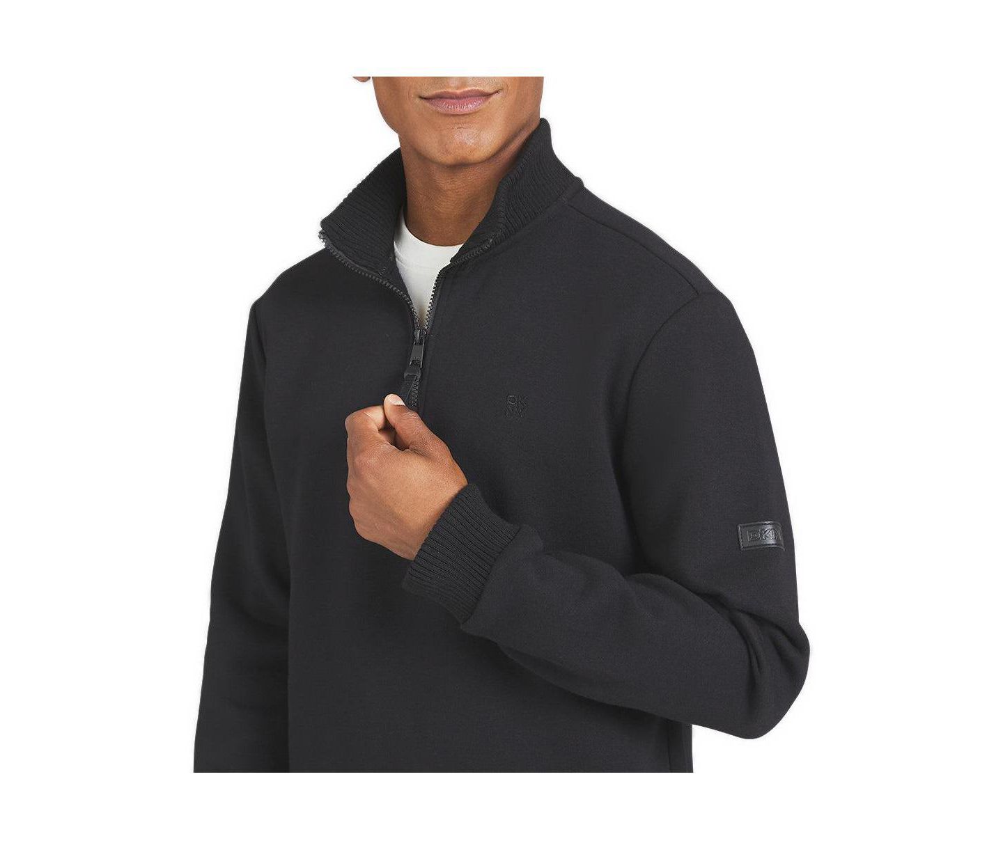 Мужские топы DKNY Upstate Quarter-Zip Fleece, цвет: Чёрный — фото 3