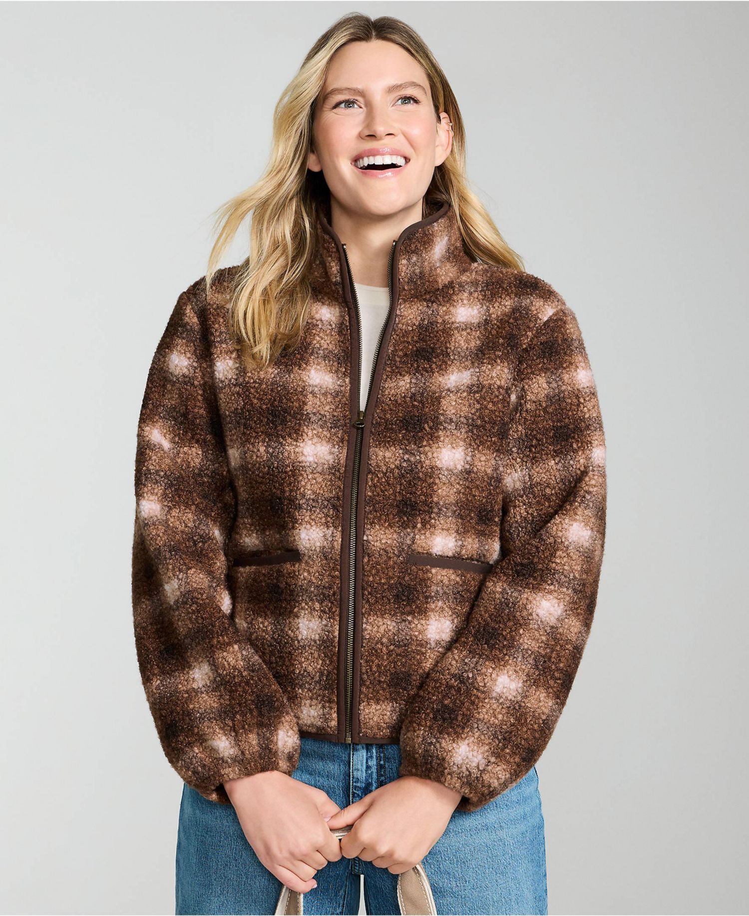 Women's Print Boucle Fleece Jacket