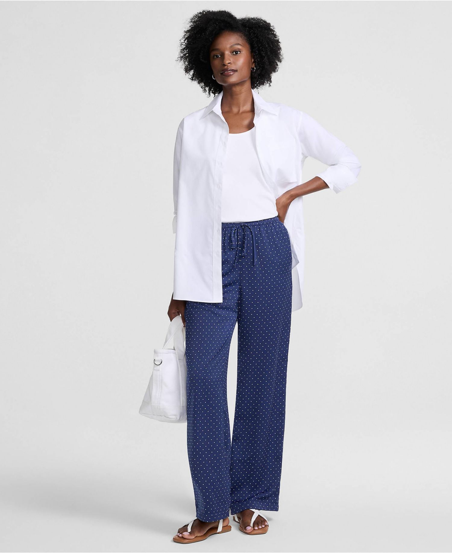 Women's Creaseless Silky High Rise Wide Leg Drawstring Pants
