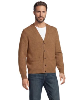 Men's Long Sleeve Fuzzy Argyle Cardigan Sweater