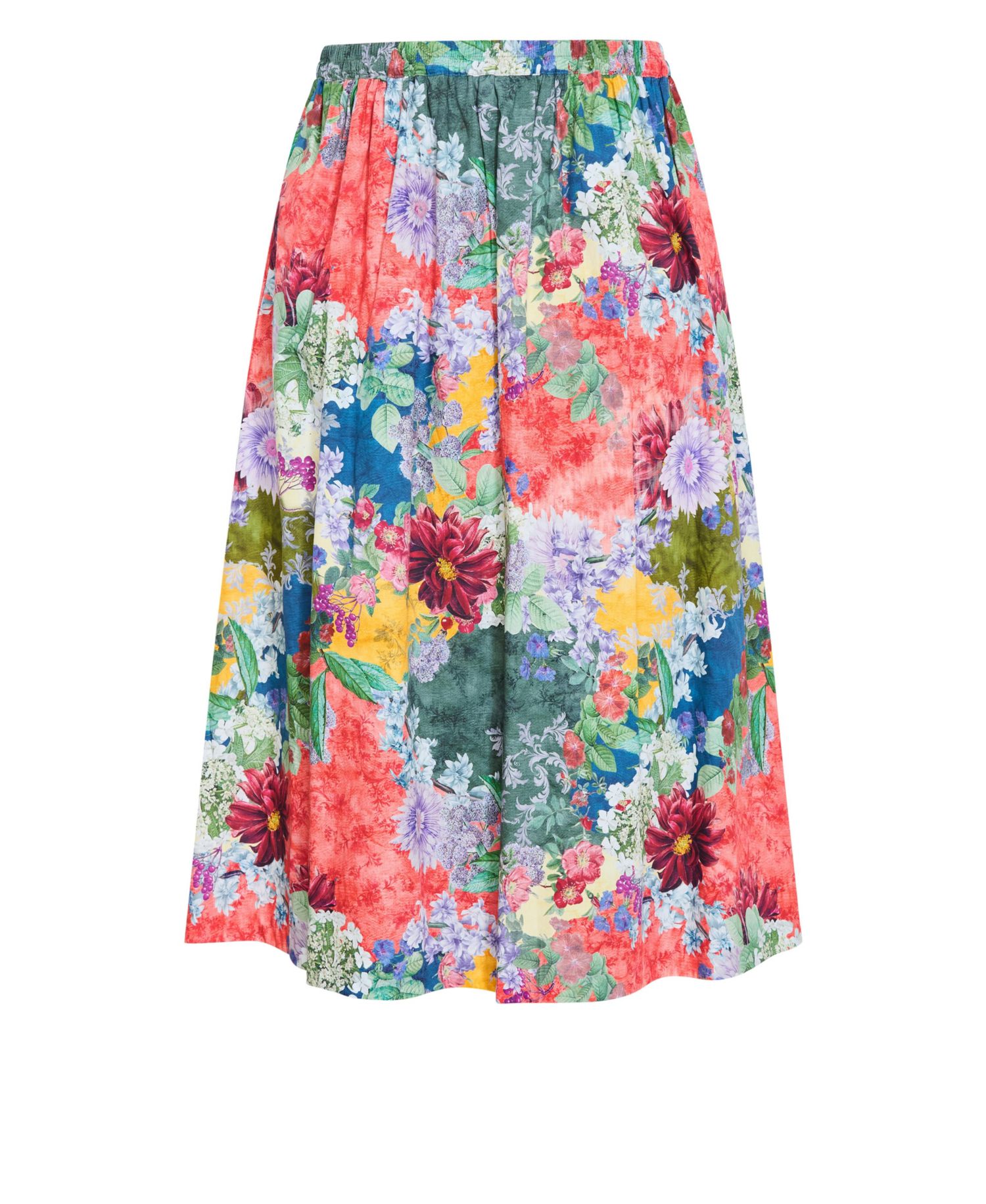 Plus Size Sarina High-Waisted Floral-Print Skirt
