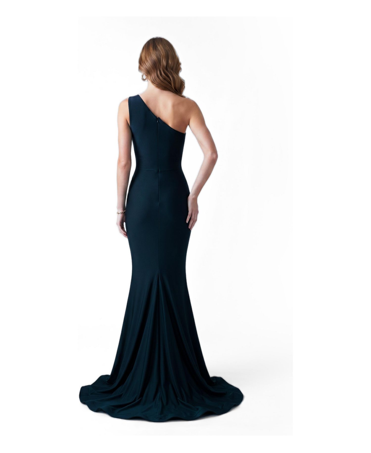 Women's One Shoulder Ruched Mermaid Evening Gown