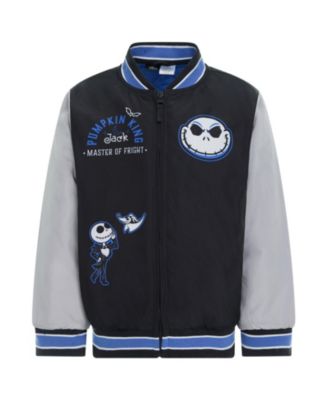 Boys' 4-20 Jack Skellington Varsity Color-Blocked Bomber Jacket