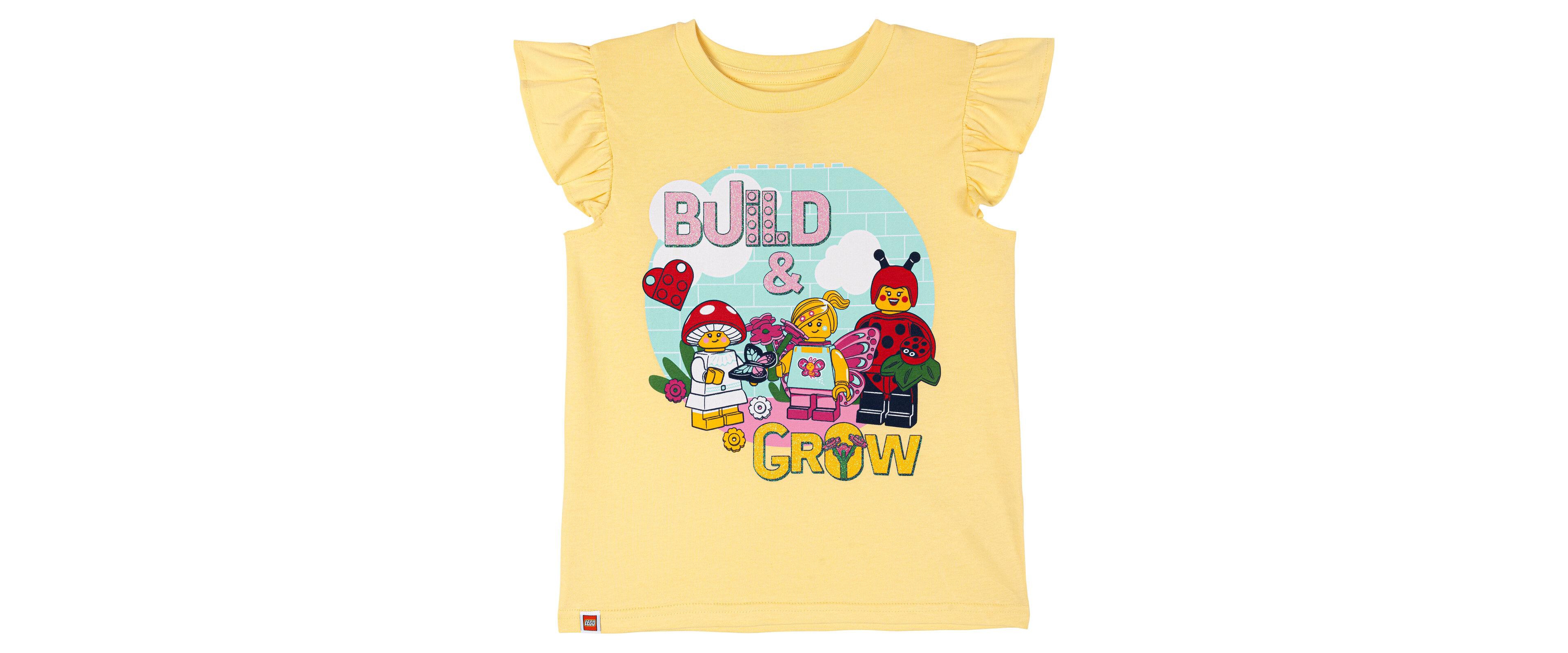 Lego Girls' 4-16 Graphic Ruffle-Sleeve Glitter T-Shirt