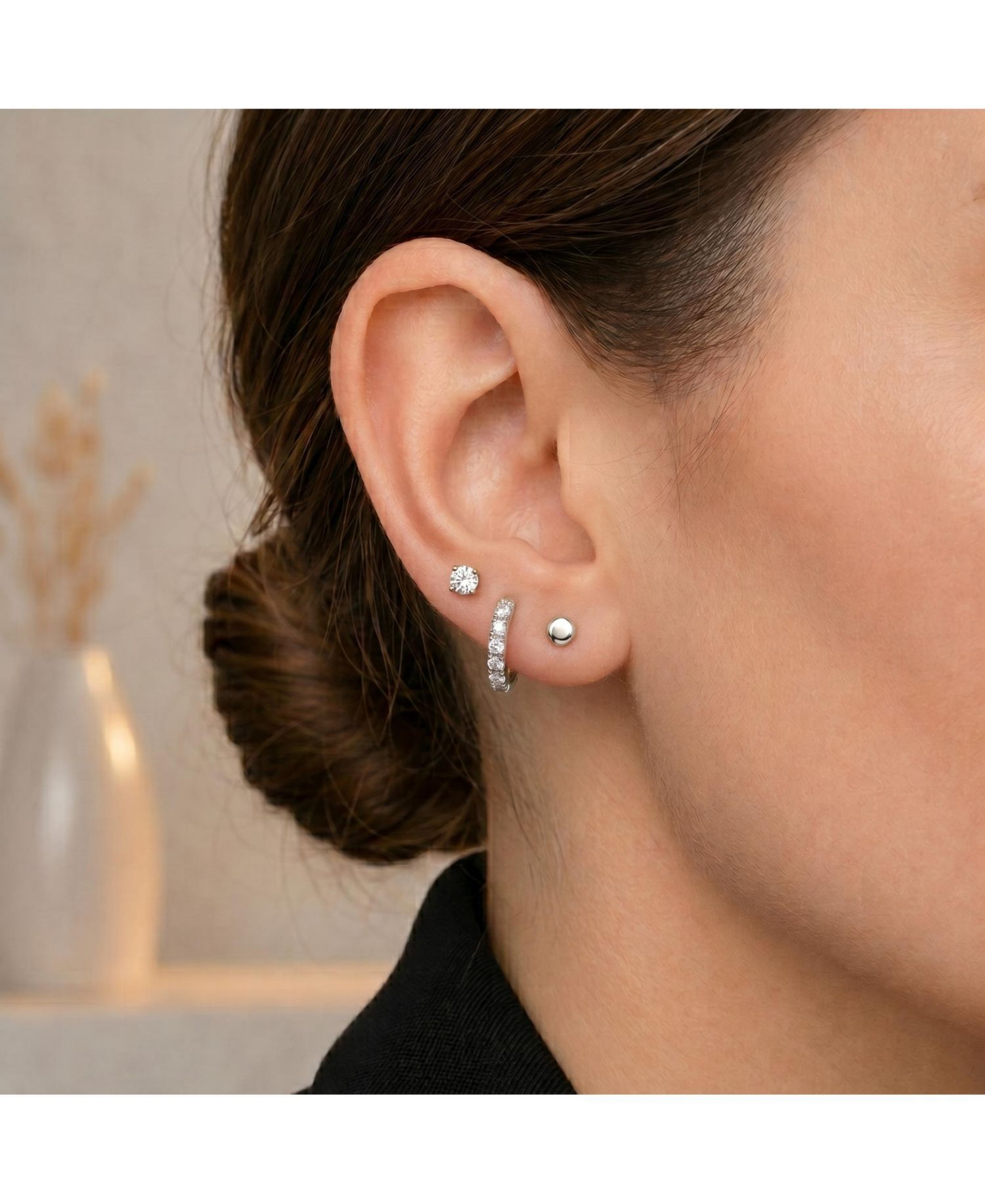 Dainty 12MM Sparkling CZ Extra Mini Huggie Hoop Earrings