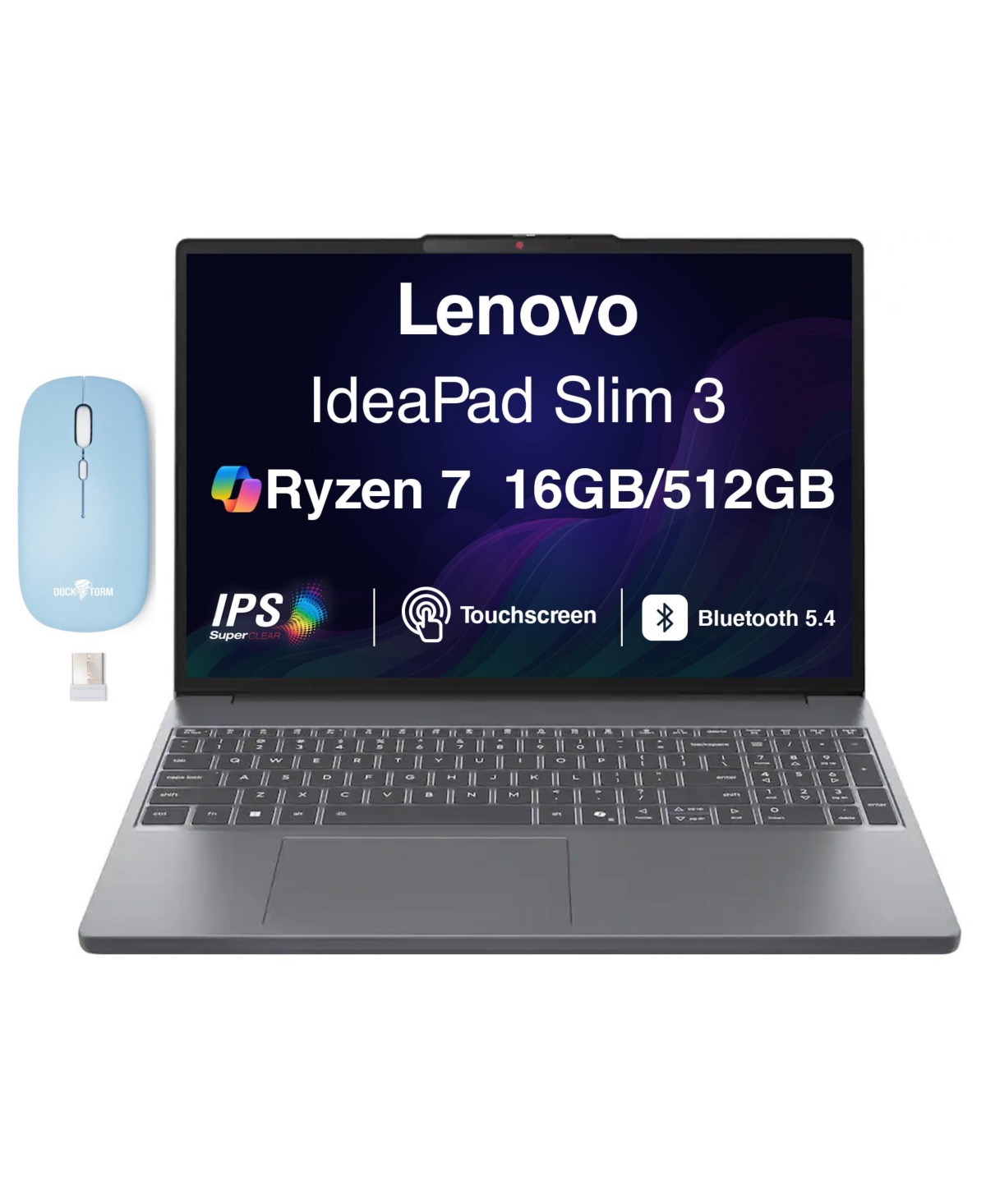 Lenovo IdeaPad Slim 3 15.3" Touchscreen Laptop with Windows 11 Pro