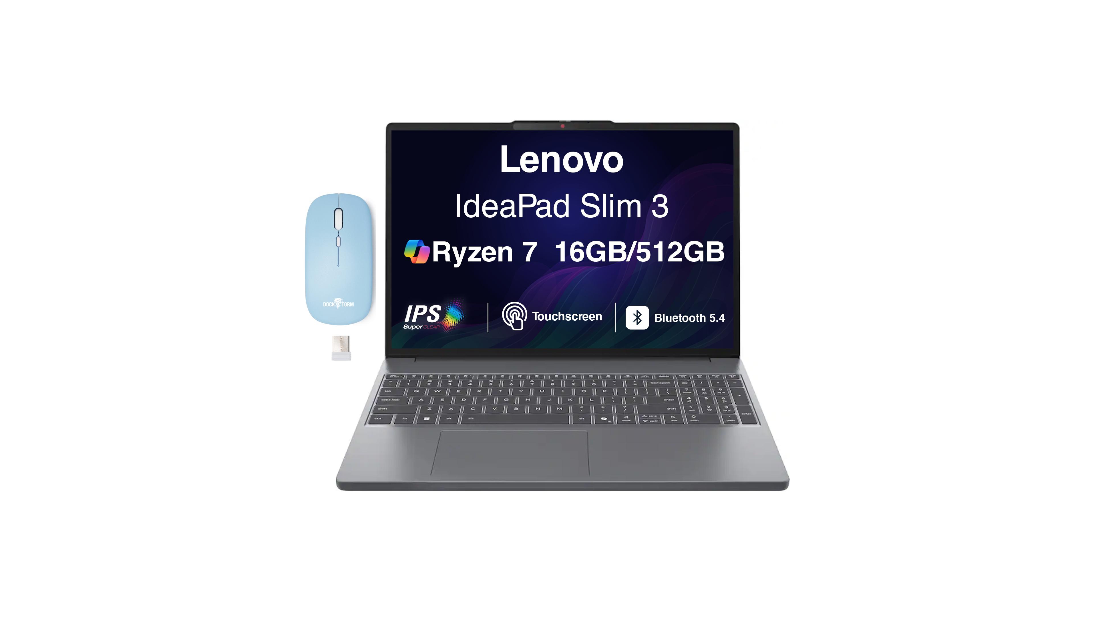 Lenovo IdeaPad Slim 3 15.3" Touchscreen Laptop with Windows 11 Pro