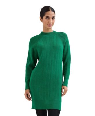 Women's Eleana Mock Neck Ribbed Long-Sleeve Sweater Dress