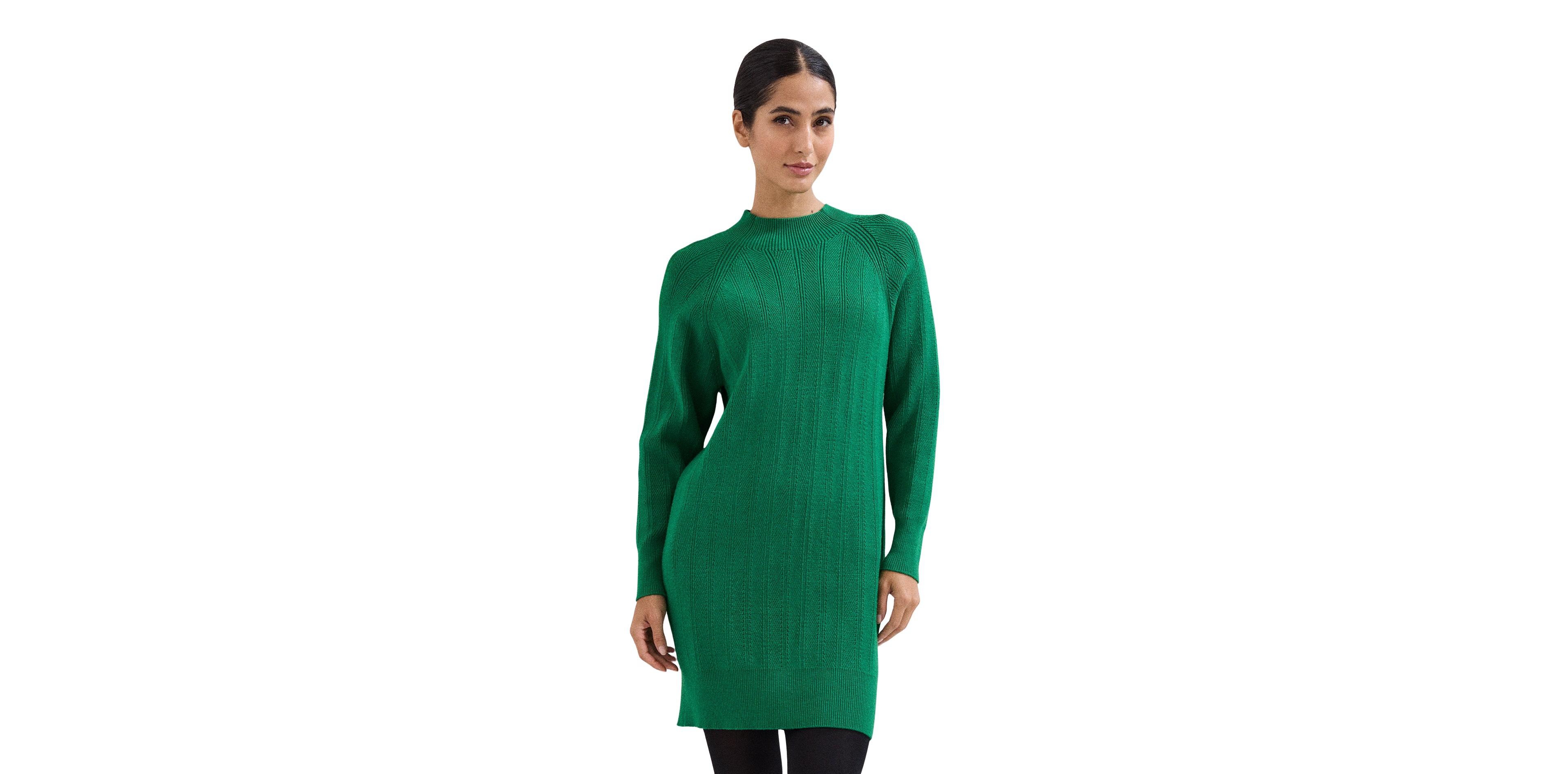 Phase Eight Women's Eleana Mock Neck Ribbed Long-Sleeve Sweater Dress