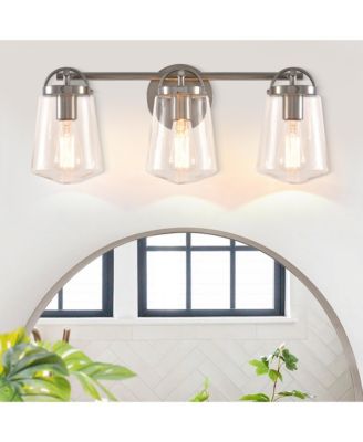22" Modern 3-Light Glass Bathroom Vanity Light Wall Sconce