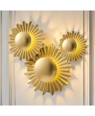 17" Art Deco 3-Light LED Sunbeam Flush Mount Wall Light Sconce