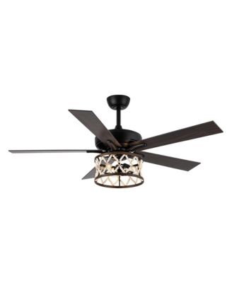 52" Bohemian Ceiling Fan with Wood Beaded Light Kit and Remote Control