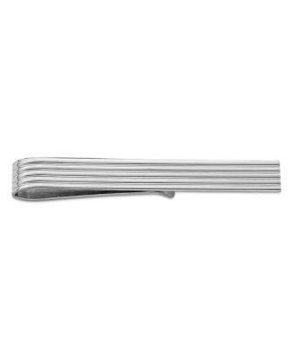 925 Solid Sterling Silver Ribbed Wide Tie Bar for Men