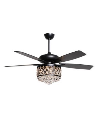 52" Indoor Crystal Chandelier Ceiling Fan With Light and Remote