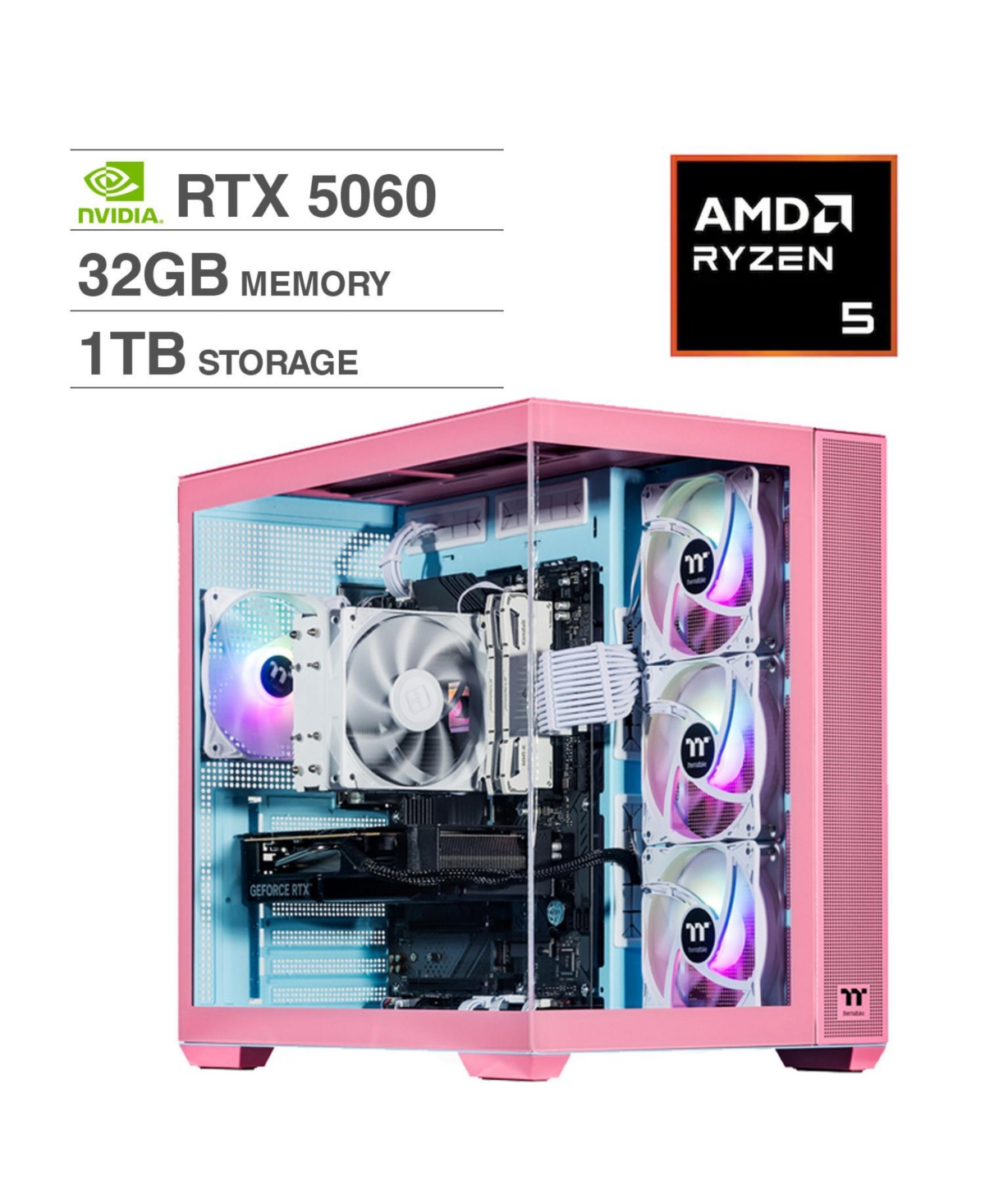 Velztorm Pink Fultix Amd Ryzen 5 5500 32GB DDR4 GeForce Rtx 5060 Desktop