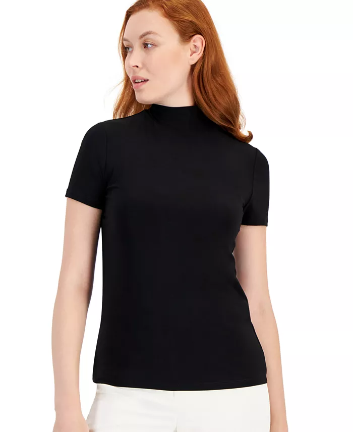 Women's Short-Sleeve Mock-Neck Top