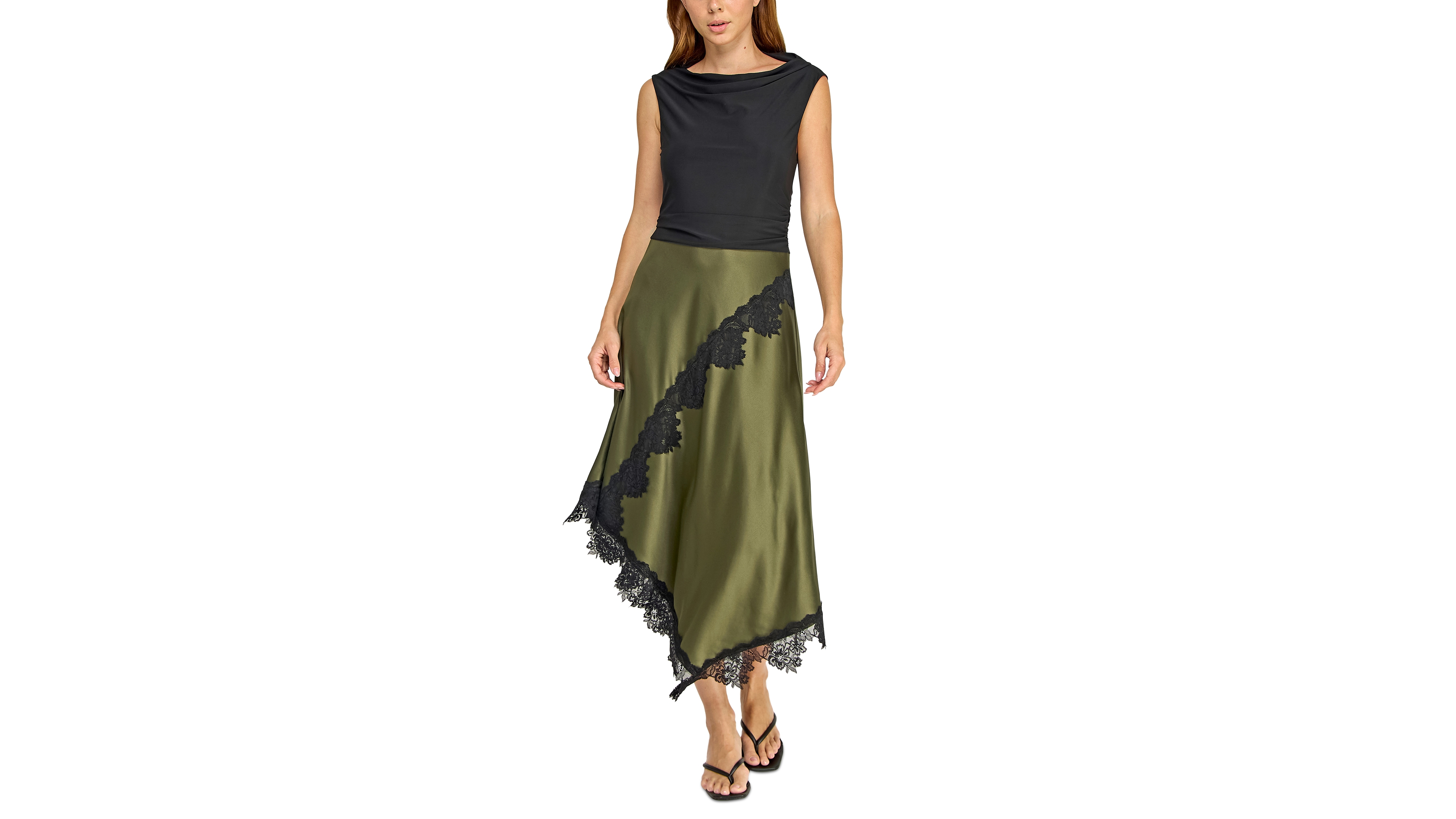 Row A Juniors' Cowl Neck Midi Dress