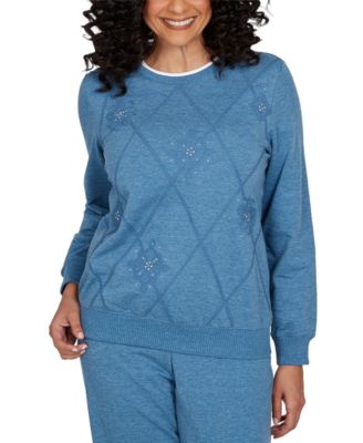 Petite Embroidered Long-Sleeve Pullover
