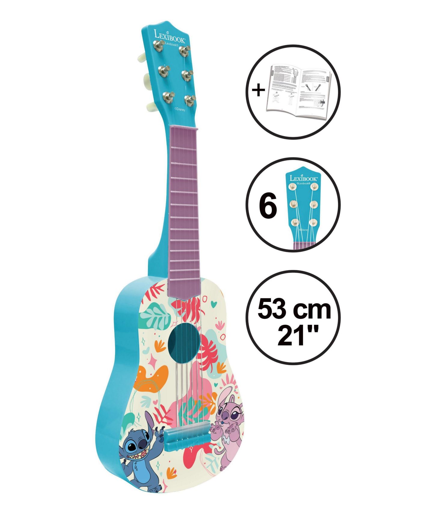 Детская игрушка Paw Patrol Disney Stitch My First 6-Nylon-String Guitar, Ages 3+ — фото 8
