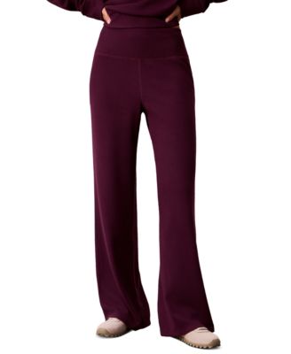 Women's Pull-On Waffle-Knit Relaxed-Fit Straight-Leg Pants