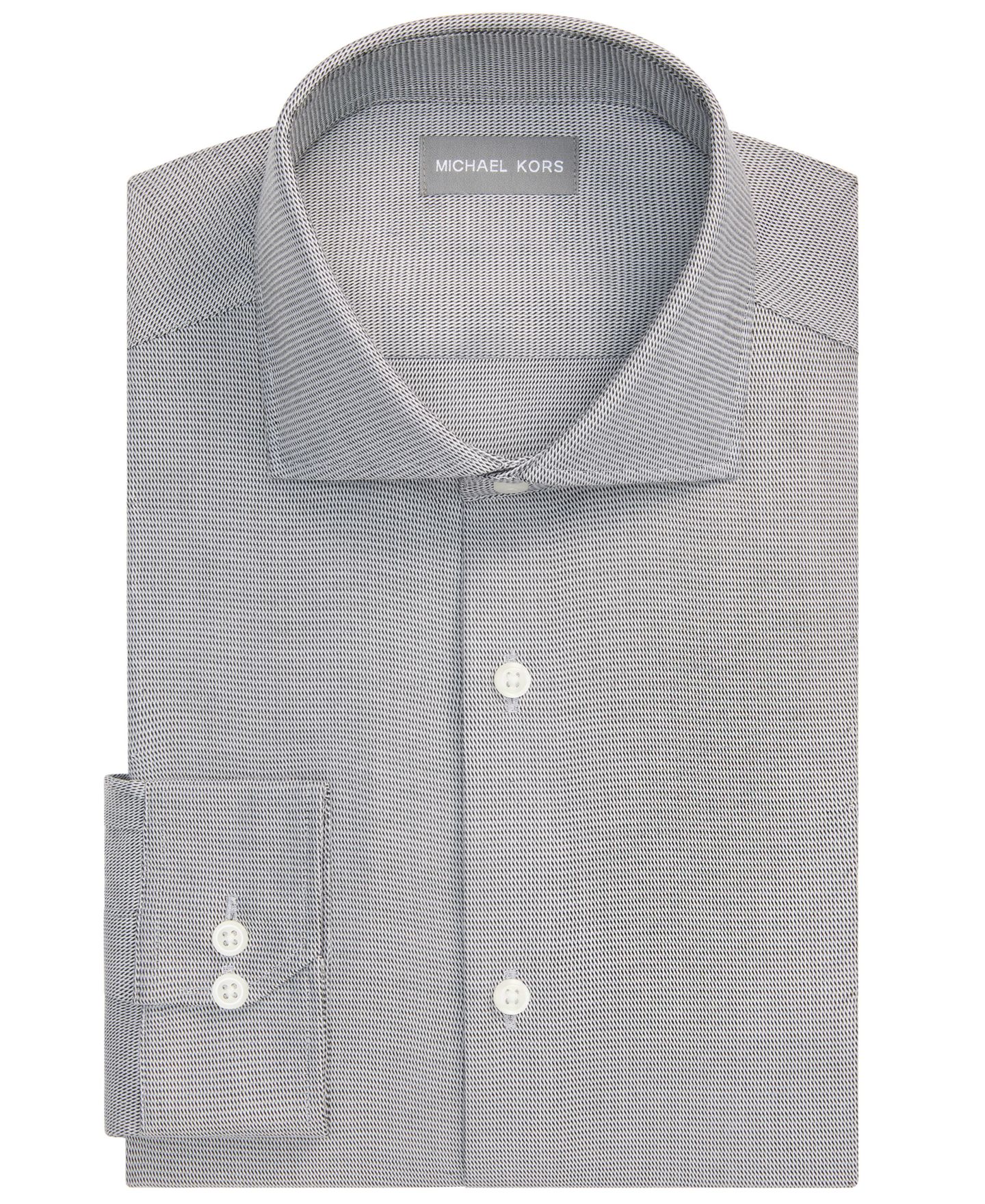 Мужская рубашка Michael Kors Luxe Touch Micro Check Dress Shirt, цвет: Чёрный разноцветный — фото 3