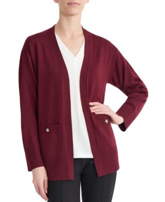 Women's Kissing Front Long-Sleeve Side-Slit Cardigan