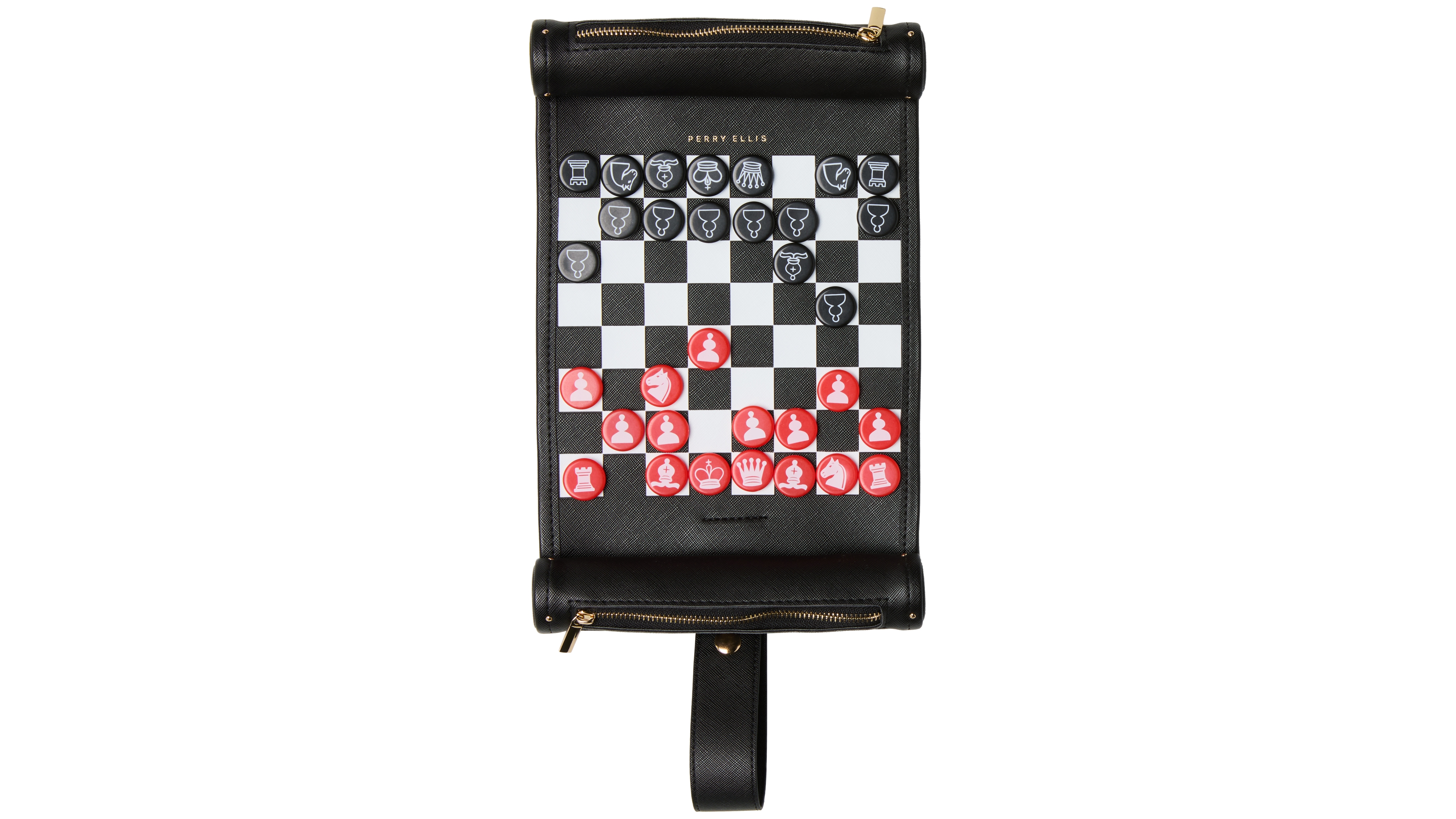 Perry Ellis Portfolio Men's Travel Strategy Checkers and Chess 2-Player Board Game