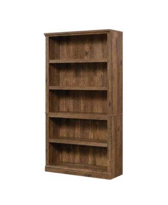 Vintage Oak Finish Storage Bookcase with Open Shelving for Home Organization