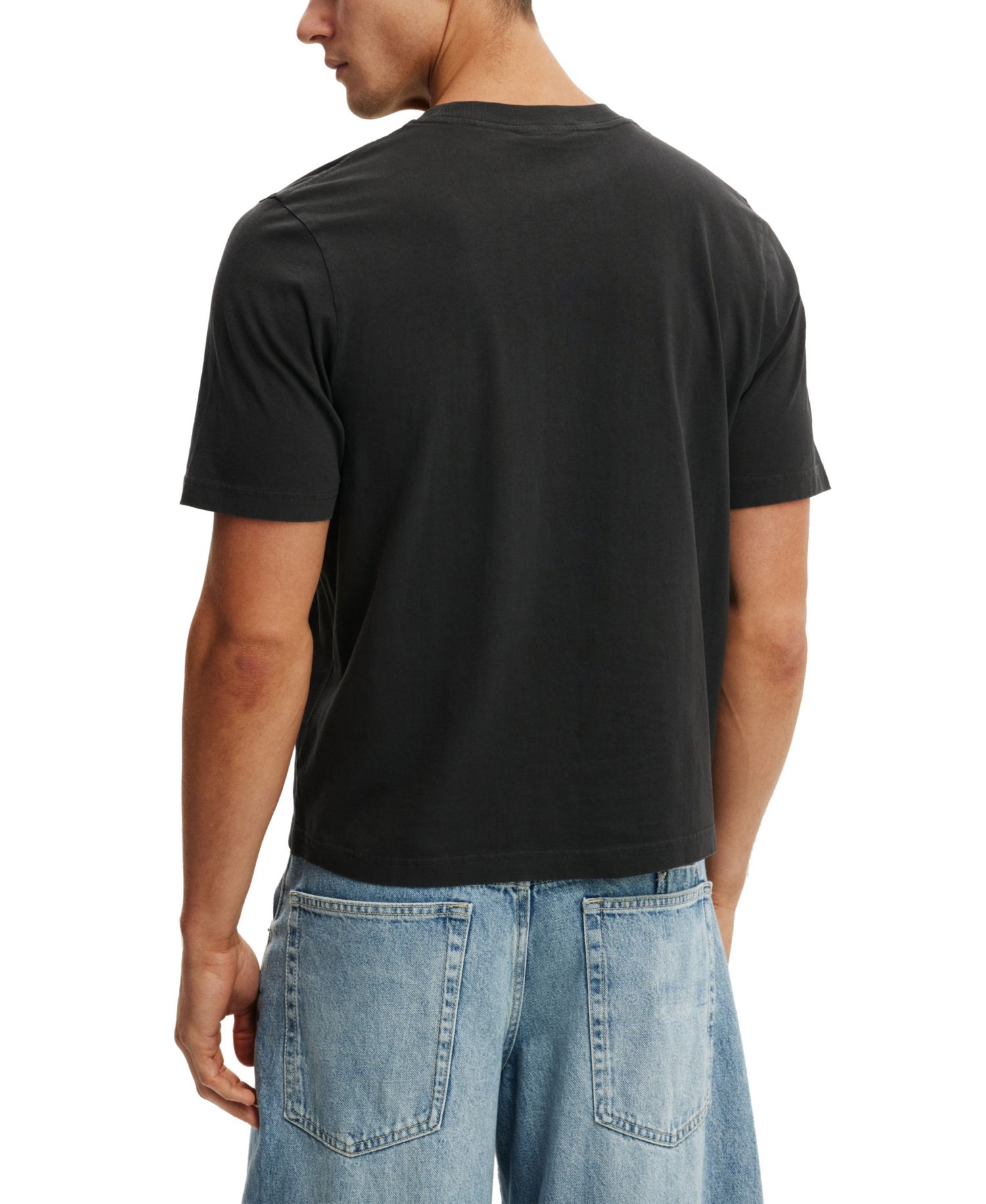 Men's Cropped Graphic Crewneck T-Shirt