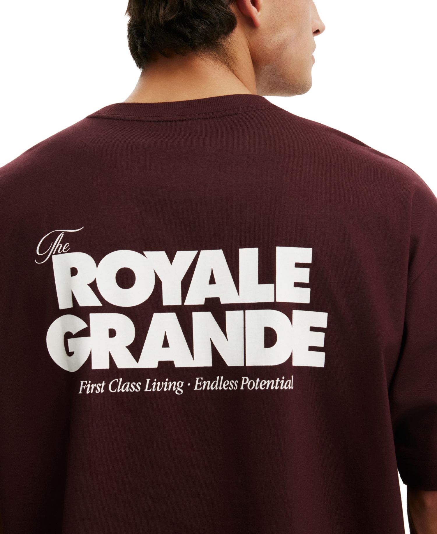 Men's Box Fit Text Graphic Boxy-Fit Heavyweight T-Shirt