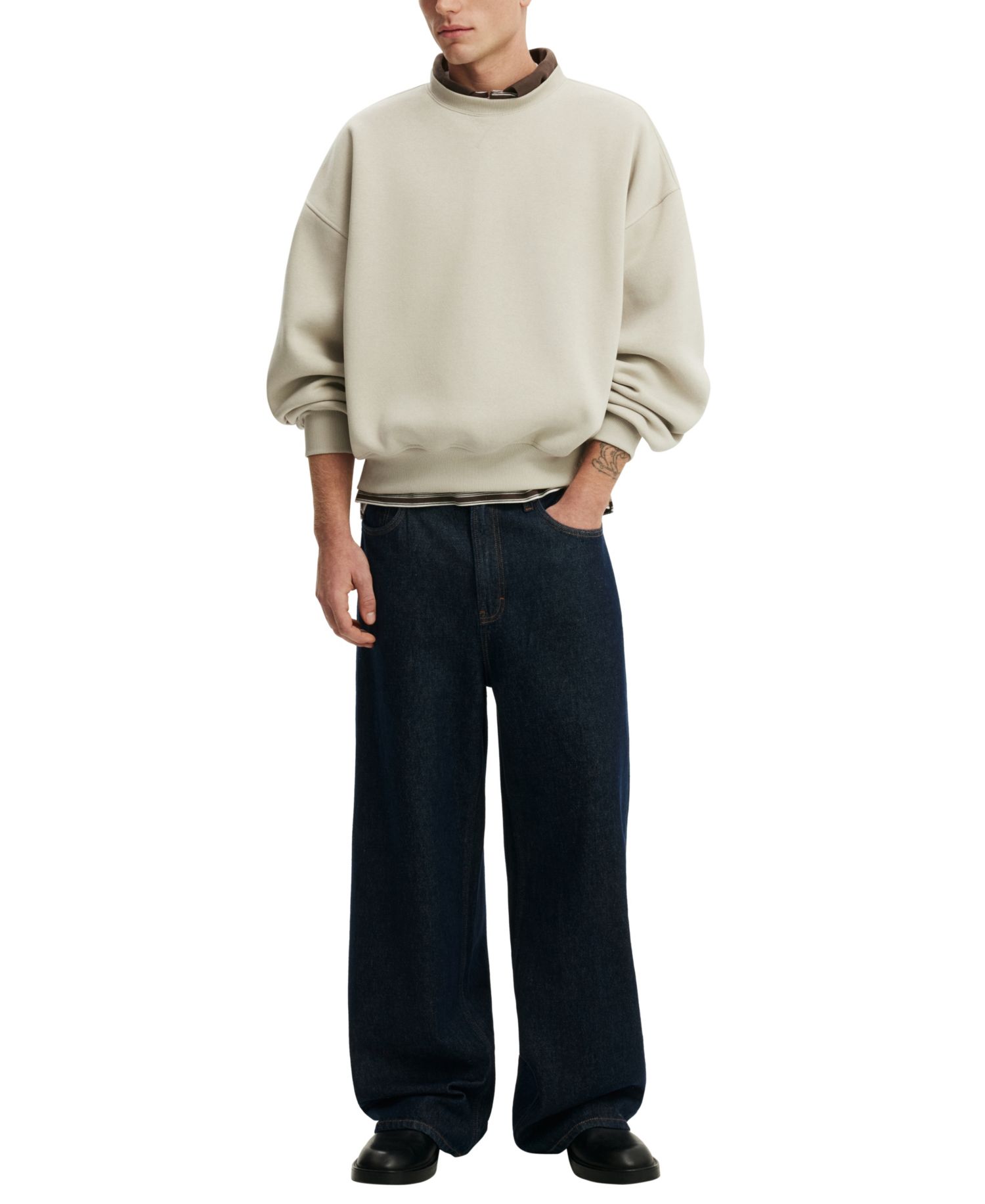 Men's Crewneck Relaxed-Fit Oversized Sweater