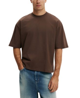 Men's Textured Cropped Crewneck T-Shirt