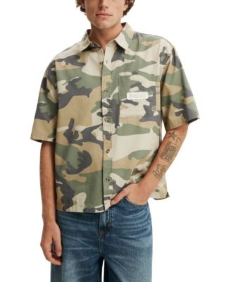 Men's Darcy Cropped Camo-Print Classic-Fit Short-Sleeve Shirt