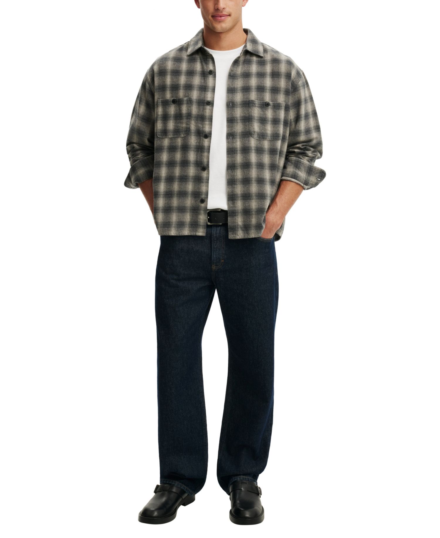 Men's Richmond Plaid Classic-Fit Long-Sleeve Shirt