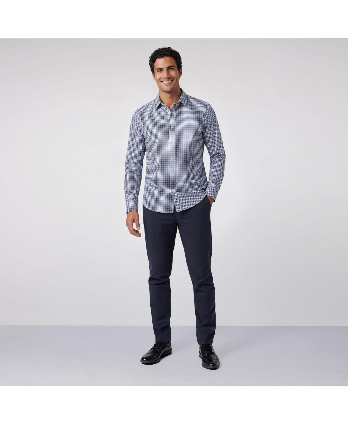 Мужская рубашка Jack Archer Everywear Shirt - Shorter Length, цвет: Синий — фото 4