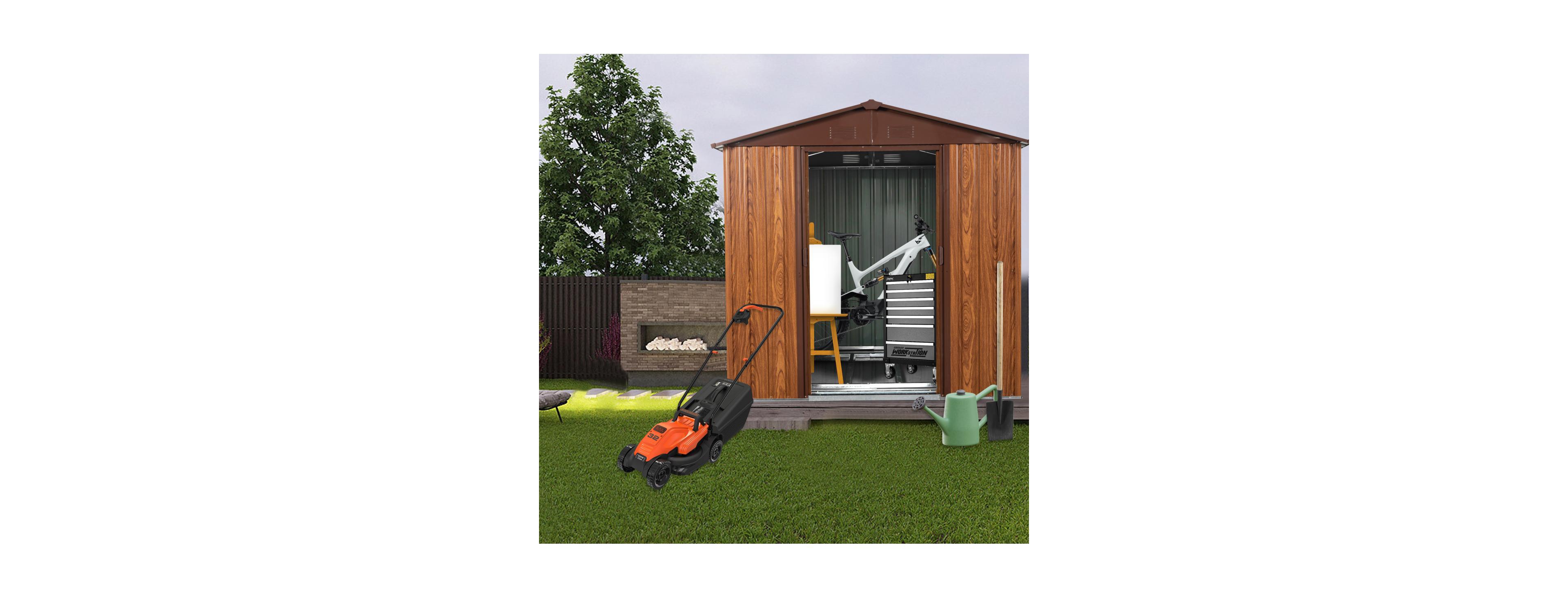 Streamdale Furniture 6ft x 6ft Outdoor Metal Storage Shed with Foundation and Window