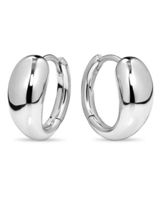 Women's Small Teardrop Sterling Silver Hoop Earrings