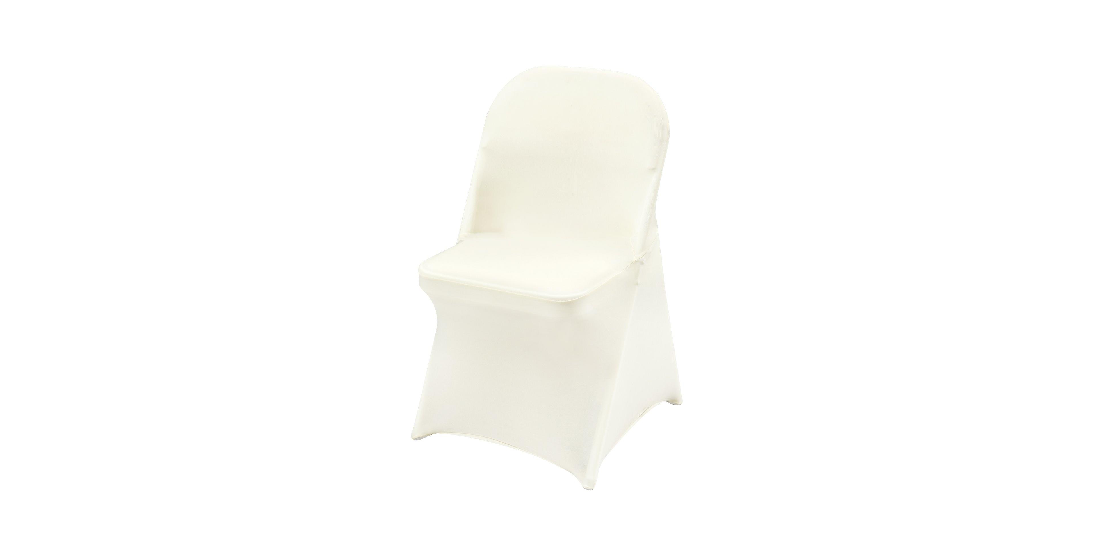 Slickblue 30 Pack Ivory Spandex Folding Chair Covers for Wedding