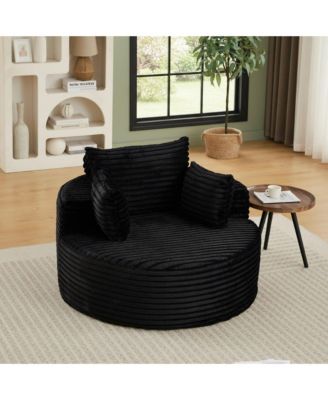 50" Corduroy Single Sofa, No Assembly Modern Sleeper Chair, Fluffy Cloud Lounge Recliner for Living Room and Bedroom