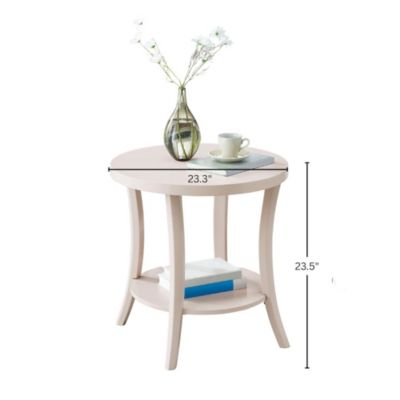 Perth Round End Table with Shelf